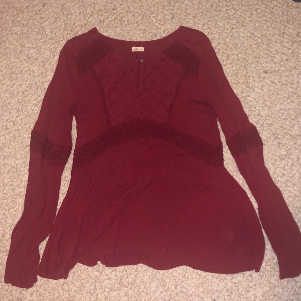 Red Hollister blouse